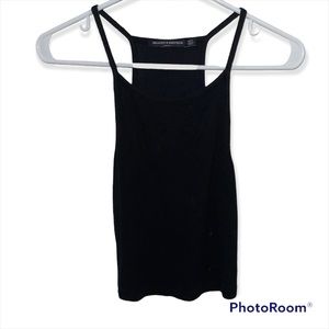Brandy Melville Black Ribbed Crop Top One Size
